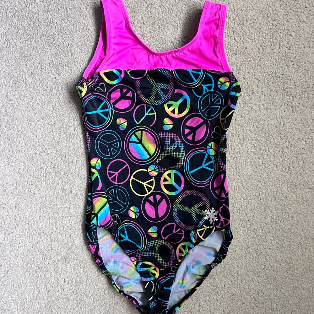 Snowflake Designs Pink and Black Leotard